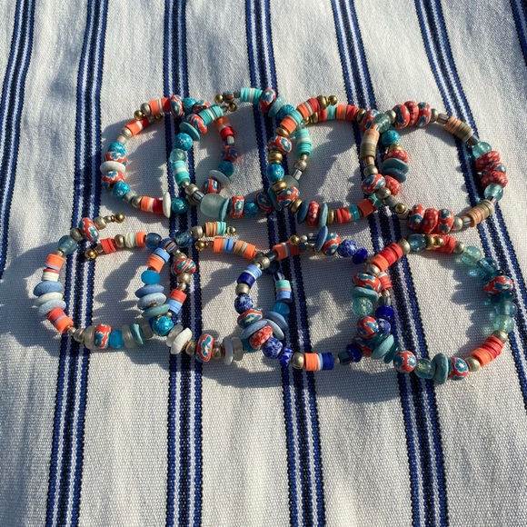 2 piece Handmade bracelet set /stack,African glass beads. - Picture 7 of 16